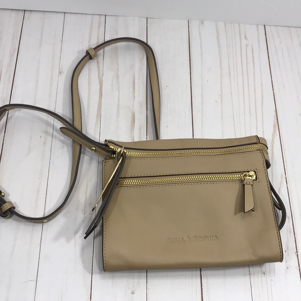 Emma & Sophia double zip leather cross body